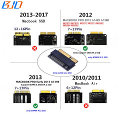 7+17Pin to NGFF M.2 NVME SATA SSD Adapter Card for 2012 Early 2013 Macbook A1425 A1398 MC975 MC976 MD212 MD213 ME662 ME664 ME665