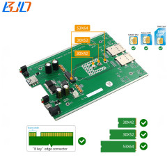 NGFF M.2 Key-B to USB 3.0 Wireless Module Adapter 2 SIM Card Slot with 4 SMA Antennas & Protection Case For 5G 4G LTE Modem