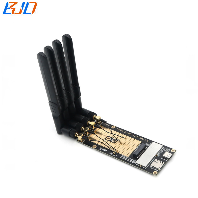 USB Type-C Connector to NGFF M.2 B-Key Wireless Adapter Card Nano SIM Slot With 4 SMA Antennas For 5G 4G LTE Module