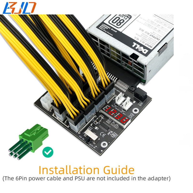 12 Ports ATX 6Pin 6PIN Connector Server Power Supply Breakout Board