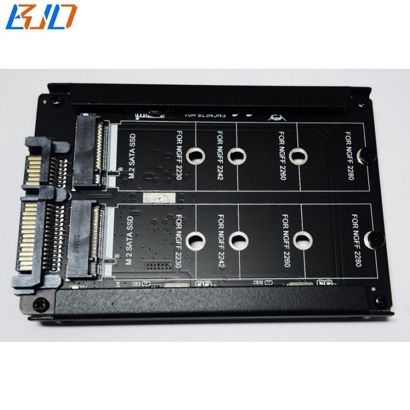 Dual Port M.2 NGFF Key B SATA SSD Adapter to SATA 3.0 22PIN Expansion Riser Card for Desktop 2.5" SATA SSD