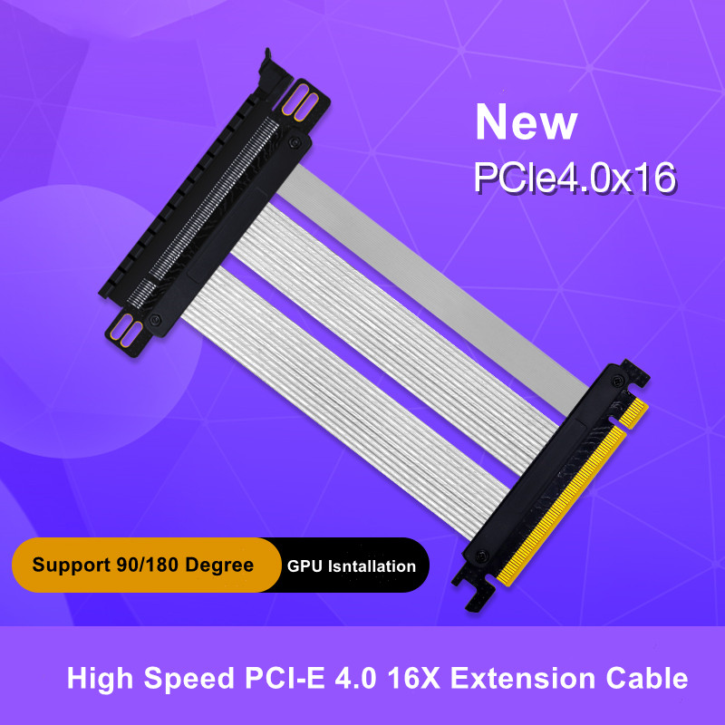 PCI Express GEN4 PCI-E 4.0 16X Graphics Card Extender Extension Cable 15CM 20CM 25CM 30CM For RTX4070Ti RTX4080Ti RX5700XT RX6800XT