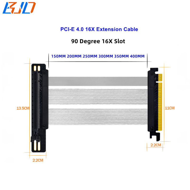 PCI Express GEN4 PCI-E 4.0 16X Graphics Card Extender Extension Cable 15CM 20CM 25CM 30CM For RTX4070Ti RTX4080Ti RX5700XT RX6800XT