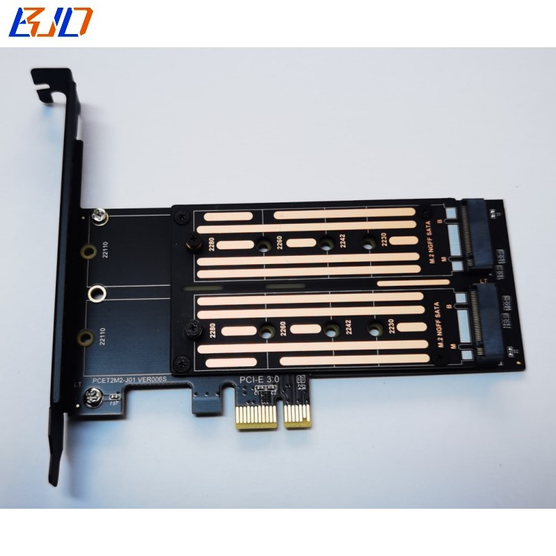 Dual M2 M.2 B Key SATA SSD Slot to PCI Express PCI-E 3.0 1X Converter Adapter Card Support 2230 2242 2260 2280 22110 M2 SATA SSD