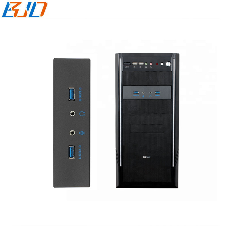 5.25" Desktop Internal Front Panel USB hub 2 x USB 3.0 + HD Audio & Earphone Port For PC Computer Case