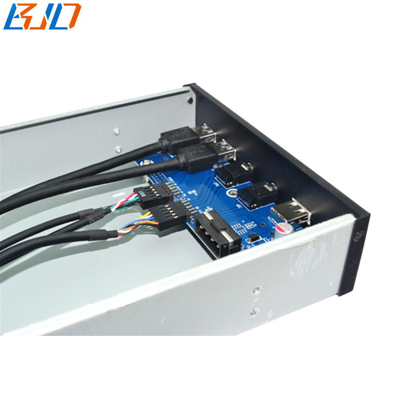 5.25" Desktop Front Panel 2 USB 3.0 + 2 * USB 2.0 & HD Audio Earphone Plug and Play For PC Computer Case