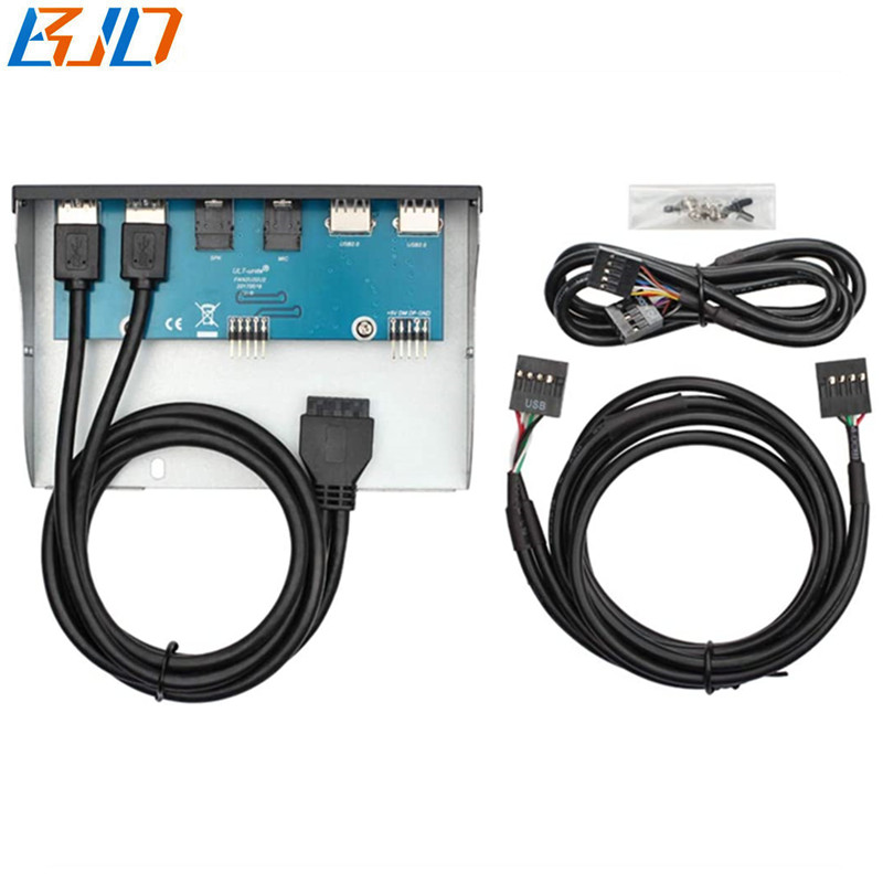 5.25" Desktop Front Panel 2 USB 3.0 + 2 * USB 2.0 & HD Audio Earphone Plug and Play For PC Computer Case