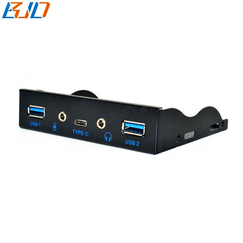 2 USB 3.0 + 1 USB TYPE-C + HD Audio Earphone Plug And Play 3.5" Floppy Bay Front Panel for PC Computer Case