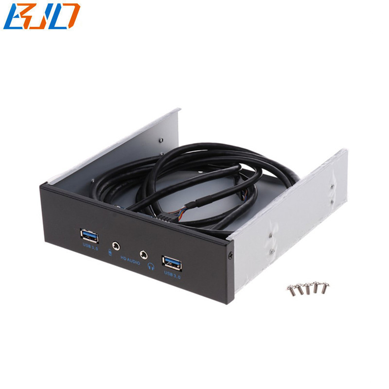 5.25" Desktop Internal Front Panel USB hub 2 x USB 3.0 + HD Audio & Earphone Port For PC Computer Case