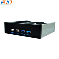 5.25" Desktop 4 USB Hub Front Panel with 2 x USB 3.0 + 2 * USB 2.0 Connector for PC Computer