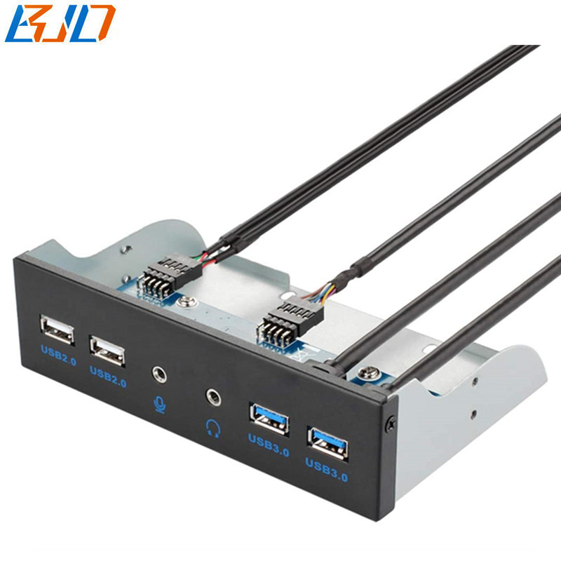 5.25" Desktop Front Panel 2 USB 3.0 + 2 * USB 2.0 & HD Audio Earphone Plug and Play For PC Computer Case