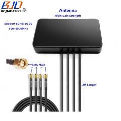 5G 4G 3G Antenna 4dBi with 4 * Cables 2000MM SMA Male Connector High Gain 600~5000Mhz Waterproof Magnetic Sucker