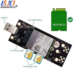 NGFF M.2 M2 B-Key to USB 3.0 Wireless Module Adapter Card with Dual NANO SIM Slot For 5G 4G LTE GSM Modem
