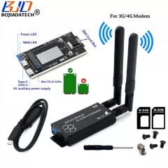 Mini PCI-E 52Pin to USB Type-C Wireless Module Adapter Card With Dual Antenna & Protection Case for MPCIe 3G 4G LTE GSM Modem