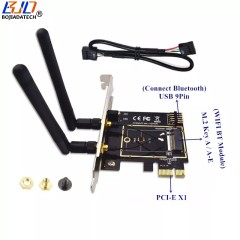NGFF M.2 Key A Key A-E Wifi BT to PCI-E PCIe 1X Adapter Converter Card for Intel 7260 7265 8260 8265 9260 Wireless Card