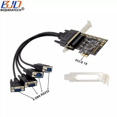 4 * Serial Port DB9 RS232 9Pin to PCI Express PCI-E 1X Industrial Controller Expansion Riser Card AX99100