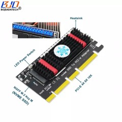 M.2 NGFF Key-M M2 Nvme SSD Adapter to PCI-E PCI Express 4X Converter Riser Card With 14 * Colorful 3528 LED and Heatsink