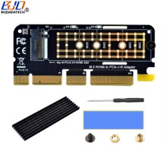 M.2 NGFF Key-M Nvme SSD Adapter to PCI-E PCIe 16X 8X 4X Riser Card with Heatsink