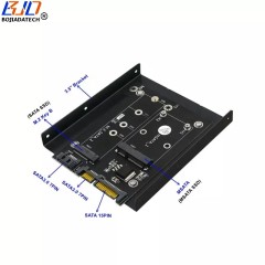 MSATA M.2 NGFF Key-B SSD to SATA 3.0 7PIN and SATA Connector Adapter Converter Card with 3.5&quot; Hard Disk Bracket