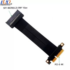 U.2 SFF-8639 U2 Connector to PCI-E 3.0 PCIe 4X Adapter Riser Card Extension Cable 180 Degree 20CM
