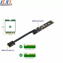 M.2 NGFF Key M SSD Slot to Key A/E Interface Adapter Riser Card Flexible Extension Cable 20CM~100CM