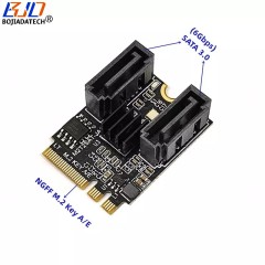 2 * SATA 3.0 SATA3 Connector to M.2 NGFF Key A-E Adapter Converter Extension Card 6Gbps JMB582 For Hard Disk Drive