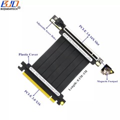 PCI-E PCIe 3.0 16X TO X16 GPU Extender Riser Extension Cable GEN3 with Magnetic Pad 20CM 90 Degree