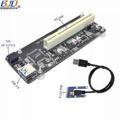 PCI Slot To Mini PCI-E MPCIe Interface Adapter Expansion Card DC 5.5*2.5 Support CLKRUN and PME for Desktop Motherboard