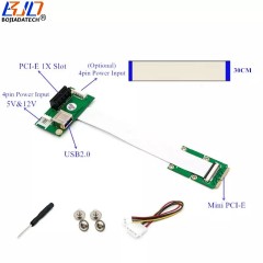 PCI Express PCI-E 1X Slot To Mini PCIe MPCIe Adapter Riser Card With FPC Flexible Cable 30CM