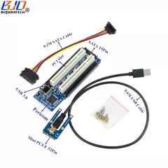Mini PCI-E MPCIe to 2 *PCI Slot Expansion Riser Card with 60CM USB 3.0 Cable for Desktop Motherboard