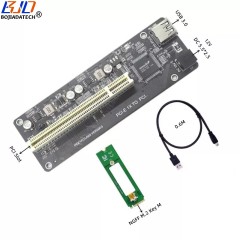 PCI Slot to M.2 NGFF Key M Adapter Expansion Riser Card 5.5*2.5MM 12V DC Power Connector Support CLKRUN and PME