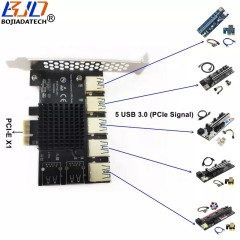 5 USB 3.0 (PCI-E Signal) to PCIe X1 PCI-E 1X Expansion Adapter Card for GPU Graphics Card Riser