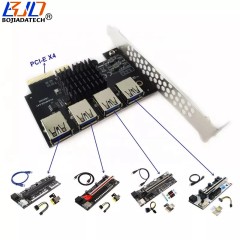 4 USB 3.0 (PCI-E Signal) to PCIe X4 PCI-E 4X Expansion Adapter Card for GPU Graphics Card Riser