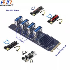 4 USB 3.0 (PCI-E Signal) to M.2 NGFF Key B+M Interface Adapter Expansion Card For Graphics Card PCIe 1X TO 16X Riser Card