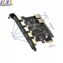 7 * USB 3.0 Connector to PCI Express PCI-E 1X Expansion Riser Card with SATA Power For PC Computer
