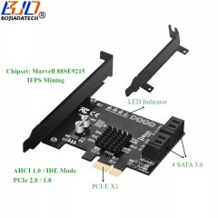 4 Port SATA3 PCI-E 1x Controller Card 6Gbps 4 SATA 3.0 PCIe Expansion Riser Card for IPFS HD Max 20TB Hard Disk