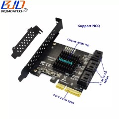 6 SATA 3.0 Connector to PCI Express PCI-E 3.0 4X Expansion Riser Card 6Gbps ASM1166 Max 20TB Hard Disk