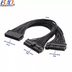 Power Supply ATX 24Pin 24-PIN Female to 2 * 24Pin (20+4)Pin Motherboard PSU Splitter Power Cable 18AWG 30CM