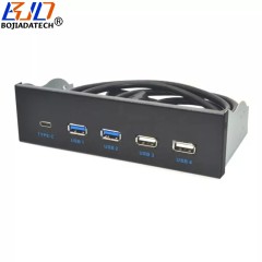 5.25&quot; Desktop CD-Drive Front Panel 5 USB Hub with 2 USB3.0 + 2 USB2.0 + 1 USB TYPE-C for PC Computer Case