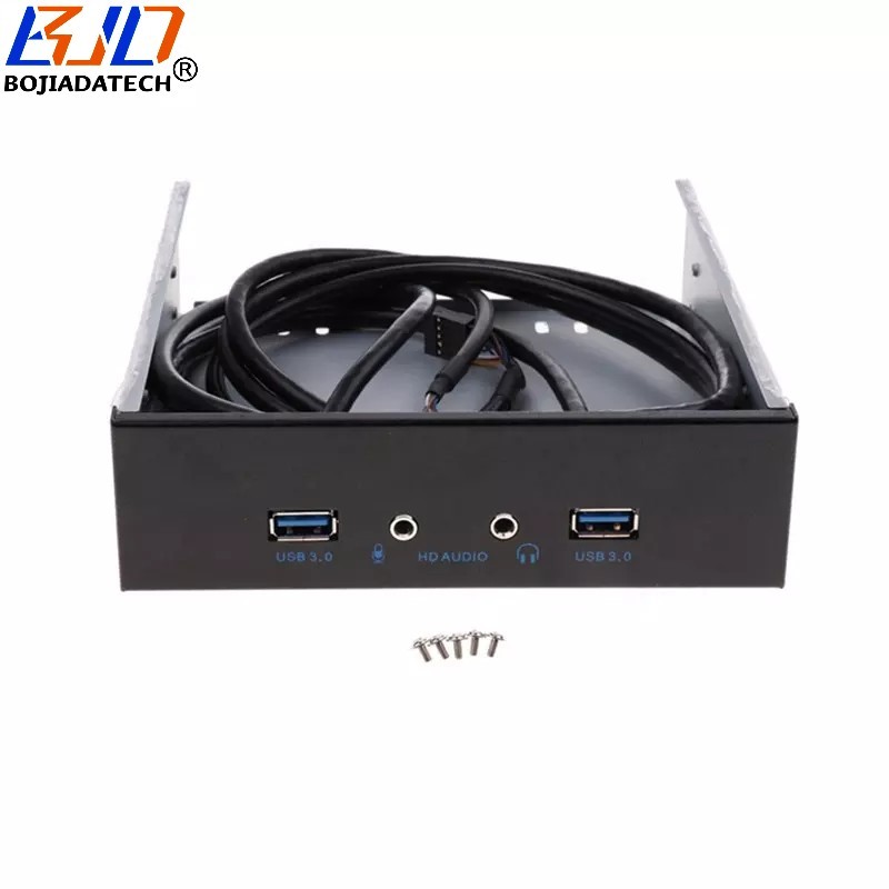 5.25" Desktop Internal Front Panel USB hub 2 x USB 3.0 + HD Audio & Earphone Port For PC Computer Case