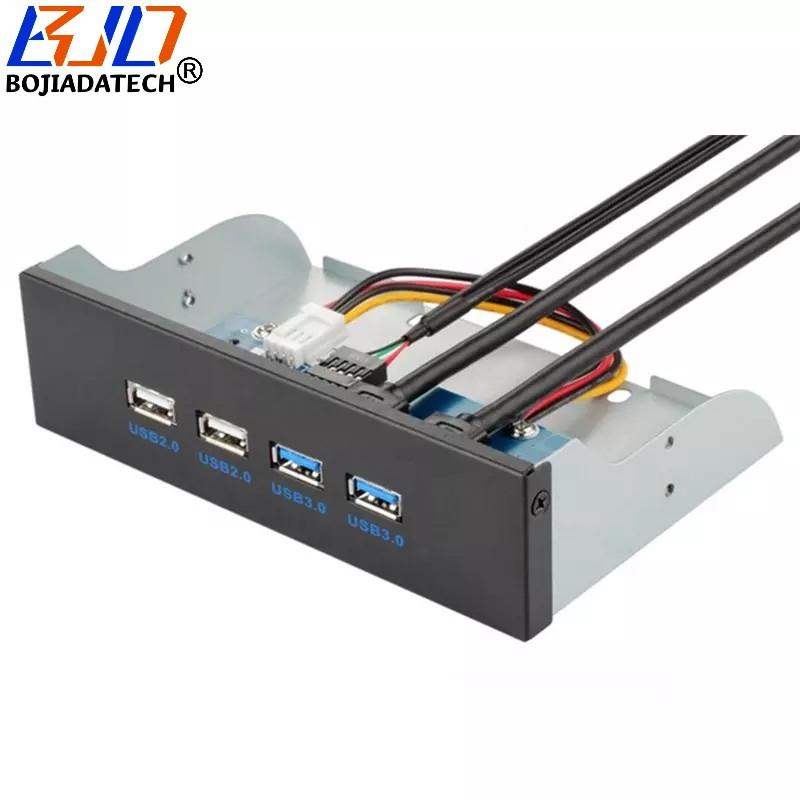 5.25" Desktop 4 USB Hub Front Panel with 2 x USB 3.0 + 2 * USB 2.0 Connector for PC Computer