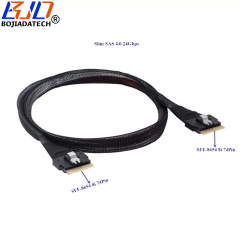 Mini SAS 4.0 SFF-8654 8i 74Pin Male to Male Server Hard Disk Data Cable 24Gbps 100CM 1M