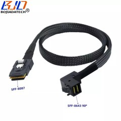 Mini SAS SFF-8087 36pin to SFF-8643 Angled Right 90 Degree Hard Disk Adapter Extension Cable 0.5M