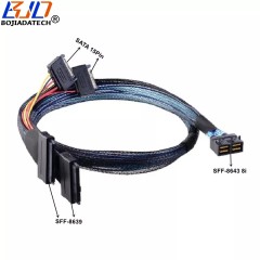 Mini SAS SFF-8643 8i to Dual SFF-8639 U.2 Connector Data Cable 12Gbps 0.5M 1M for U2 NVME SSD