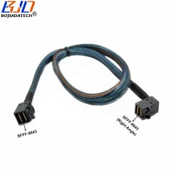 Mini SAS HD SFF-8643 to Right Angle SFF-8643 Connector Sever Hard Disk Adapter Data Extension Cable 12Gbps 1M