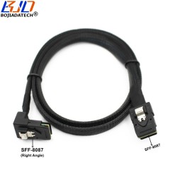 Mini SAS SFF-8087 90 Degree to SFF-8087 Hard Disk Data Extension Cable 6Gbps 1M