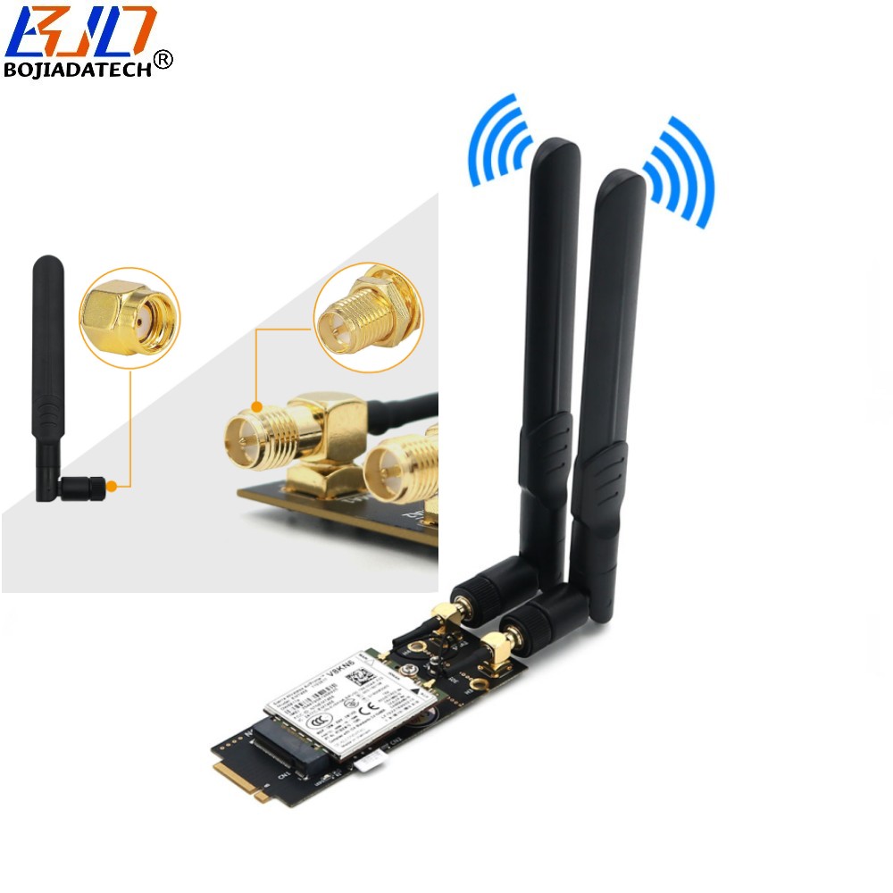 M.2 NGFF M2 Key-B Wireless Module Adapter NANO SIM Card Slot Dual Antennas For 5G 4G 3G Modem