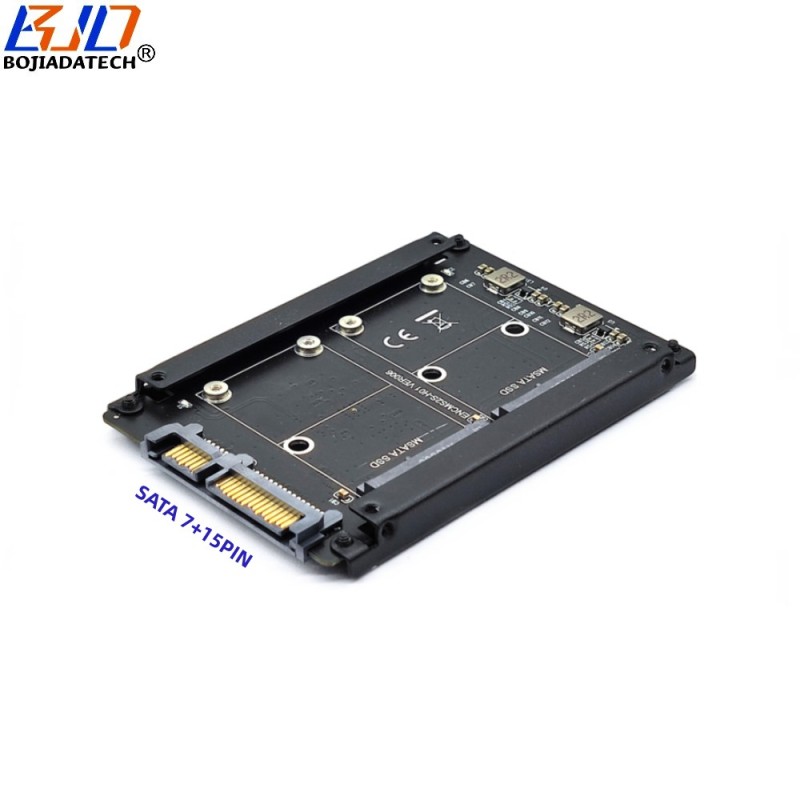 Dual MSATA Slot to 2.5" SATA 22PIN 7+15PIN Connector Adapter Converter Card For 2 MSATA SSD