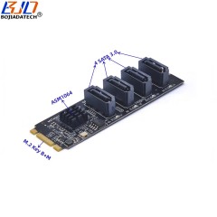 4 Ports SATA 3.0 Connector to NGFF M.2 Key B+M Adapter Expansion Riser Card for Desktop Motherboard