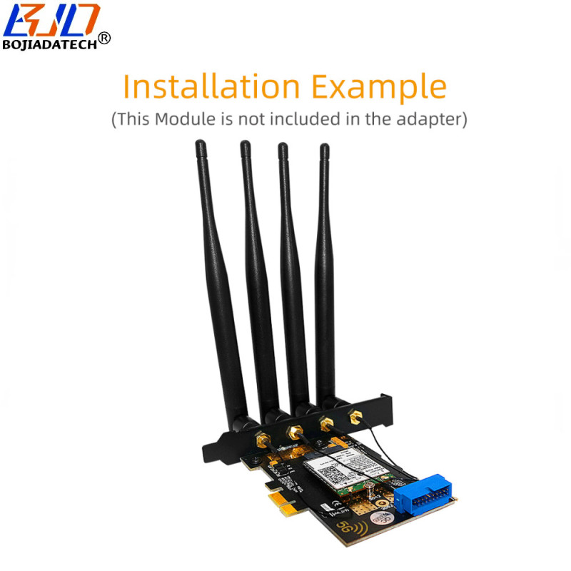 Desktop PCI Express PCI-E 1X To NGFF M.2 B Key Wireless Module Adapter Card Dual Nano SIM Socket Support 5G 4G 3G LTE GSM Modem
